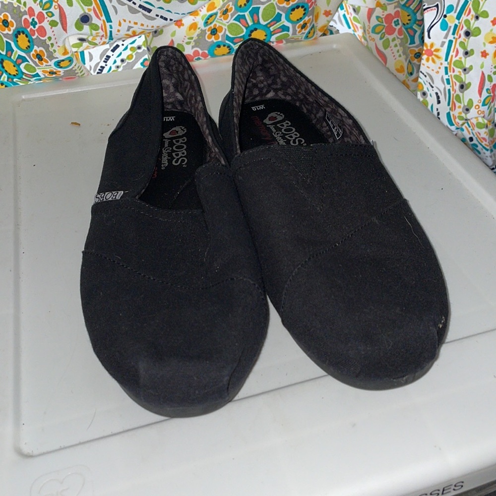 10 women’s black bobs memory foam slip on shoes - Picture 4 of 6